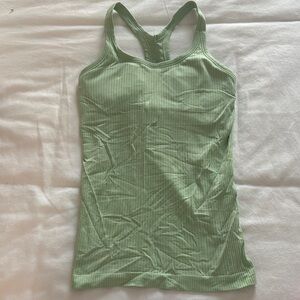 Green Ribbed Women's Tank Top